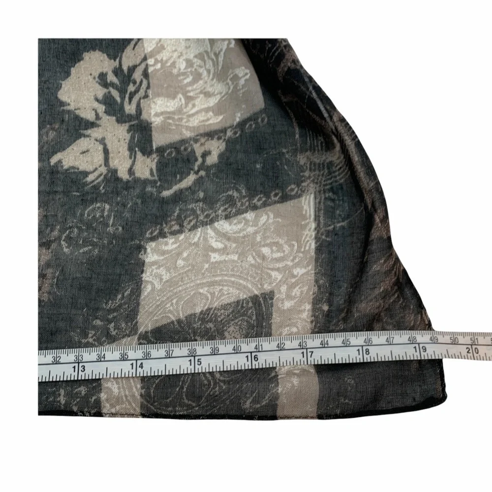 Lightweight🌺 Taupe Scarf Rectangular Geometric Pattern - Picture 3 of 5